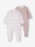 Pack of 2 baby sleepsuits with popper back opening for baby marl beige 