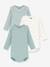 Pack of 3 long-sleeved bodysuits by PETIT BATEAU light green 