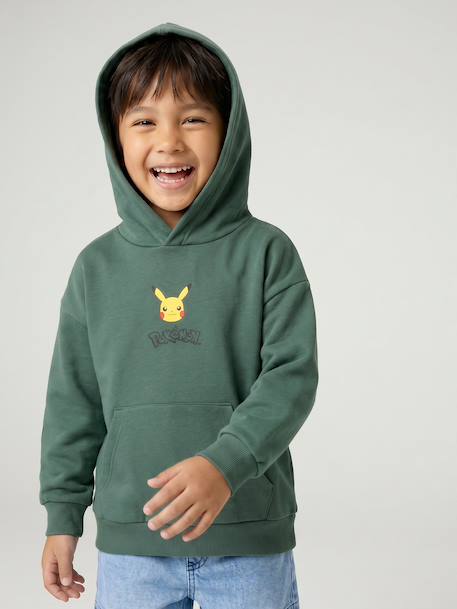 Pikachu hooded sweatshirt for boys green 