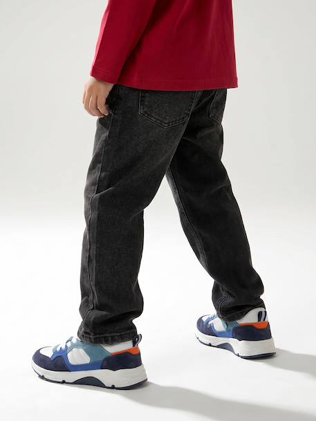 Loose-fit jeans for boys black+double stone 