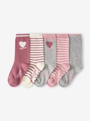 Pack of 5 Pairs of Heart Socks for Girls