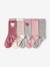 Pack of 5 Pairs of Heart Socks for Girls apricot+beige+chambray blue+mauve 