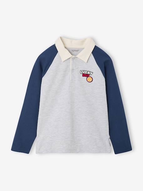Long-sleeved polo shirt for boys marl grey 
