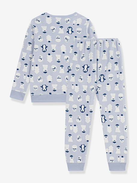 Snowman print pyjamas by PETIT BATEAU light blue 