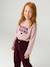 Long-sleeved T-shirt for girls green+ink blue+pale pink 