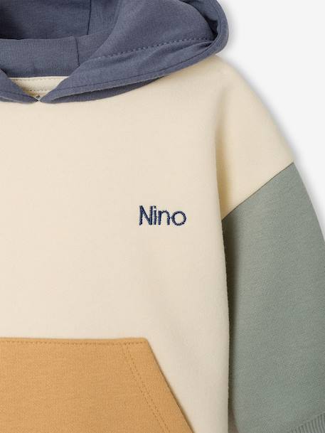 Personalised baby hooded sweatshirt sage green 