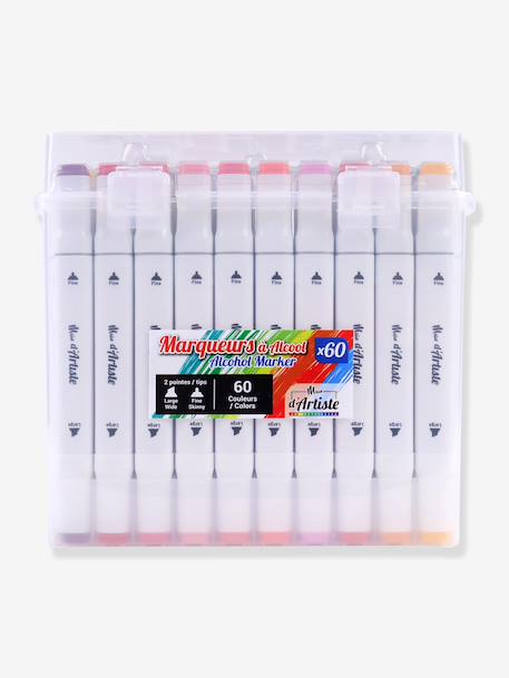 60 dual-tip alcohol markers by Main d'Artiste multicoloured 