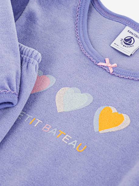 Kids' pyjamas with hearts by PETIT BATEAU blue 