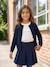 Fine Knit Basics Cardigan for Girls anthracite+dusky pink+emerald green+grey blue+marl beige+navy blue+plum+vanilla 