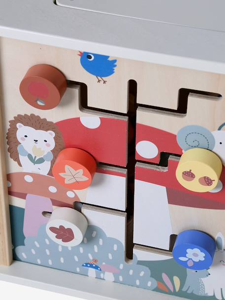 Large FSC® wooden 4 seasons activity cube multicoloured+wood 