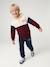 Boys' colour block hooded sweatshirt bordeaux red+red 