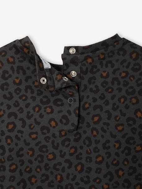 Leopard Sweatshirt for Baby & Mum, Capsule Collection by ENVIE DE FRAISE beige+dark grey 