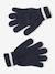Hat, snood and gloves set for boys marl grey+night blue 