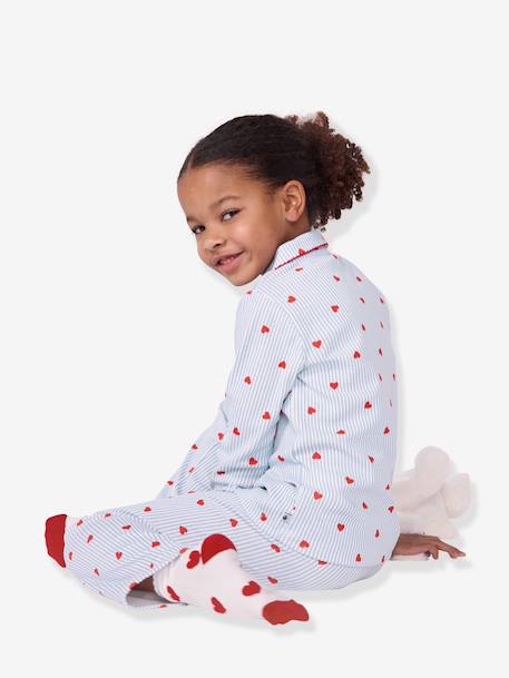 Button-up pyjamas for kids by PETIT BATEAU light blue 