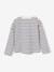Striped long-sleeved T-shirt for girls mauve+navy blue+sweet pink 
