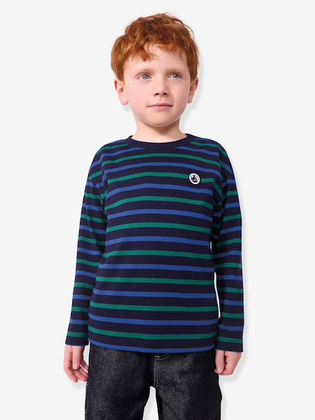 Breton top for kids by PETIT BATEAU blue 