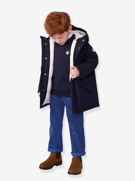 Mid-length parka for kids by PETIT BATEAU navy blue 