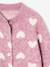 Cardigan with Jacquard Knit Hearts for Girls golden beige+lilac+old rose 