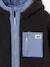 Reversible hooded jacket for boys fir green+grey blue 