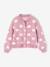 Cardigan with Jacquard Knit Hearts for Girls golden beige+lilac+old rose 