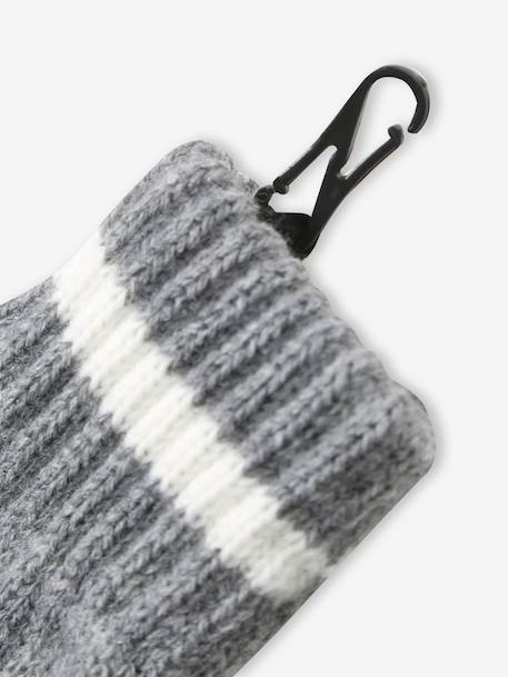 Hat, snood and gloves set for boys marl grey+night blue 