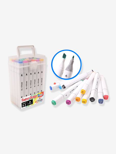 24 dual-tip alcohol markers by Main d'Artiste multicoloured 