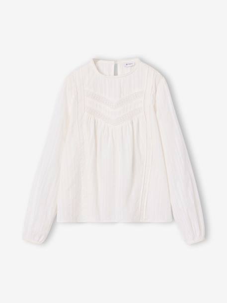Blouse for girls ecru 