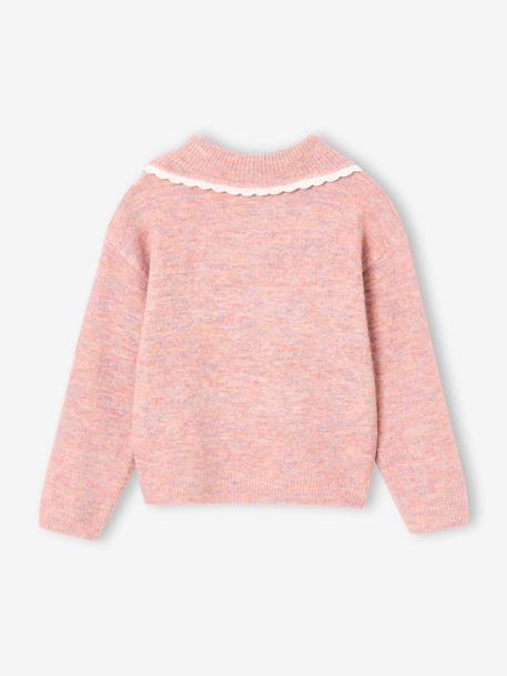 Romantic collar jumper for girls blush 