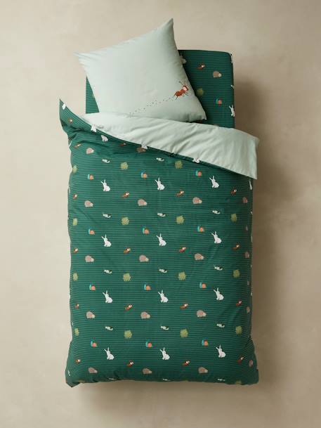 Duvet Cover + Pillowcase Set for Children, Pure Organic Cotton* CLASSE VERTE Green 