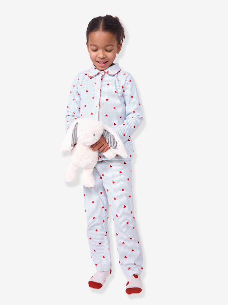 Button-up pyjamas for kids by PETIT BATEAU light blue 