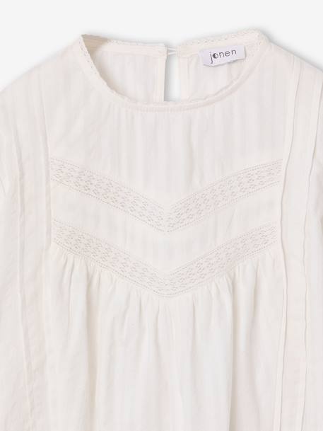 Blouse for girls ecru 