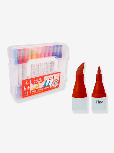 24 double-tip acrylic markers multicoloured 