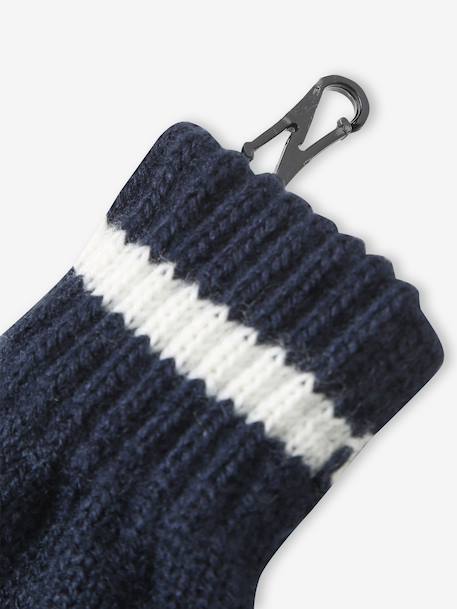 Hat, snood and gloves set for boys marl grey+night blue 