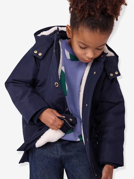 Mid-length parka by CYRILLUS navy blue 