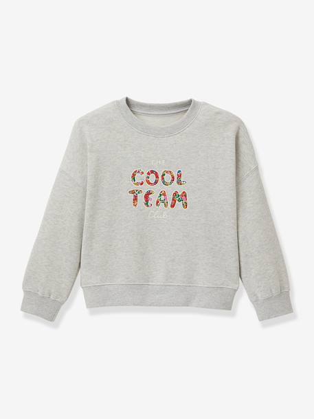 Sweatshirt Cool Team for girls by CYRILLUS grey 