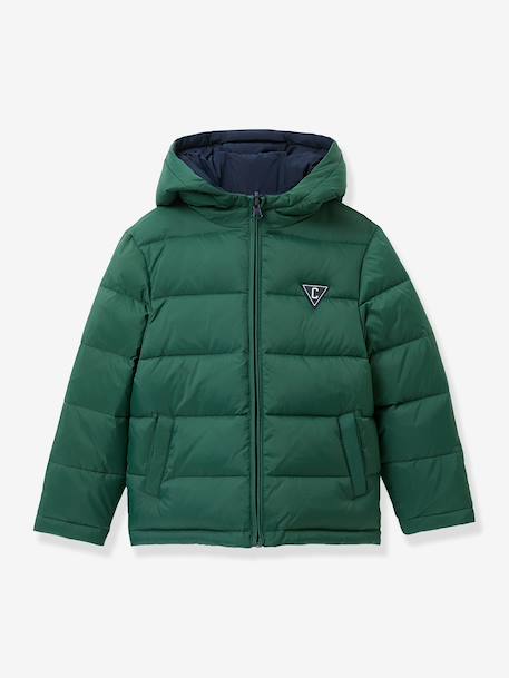 Reversible puffer jacket by CYRILLUS fir green 