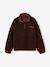Sherpa sweatshirt with zipped high neck for girls chocolate 