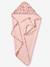 Hooded towel and mitt by LATIKA printed pink 