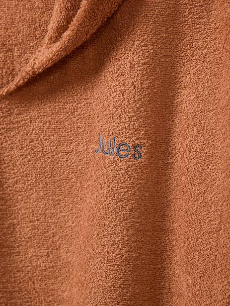 Baby hedgehog towelling poncho rust 