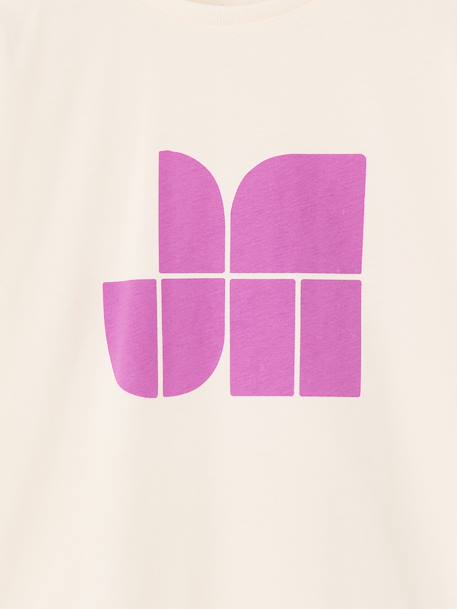Short-sleeved T-shirt for girls anthracite+ecru 