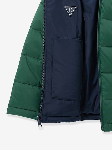 Reversible puffer jacket by CYRILLUS fir green 