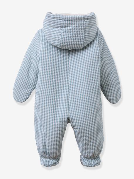 Gingham pramsuit by CYRILLUS blue 
