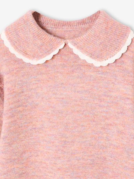 Romantic collar jumper for girls blush 