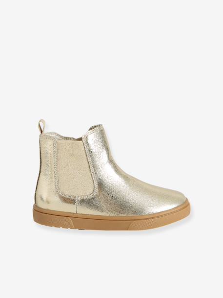 Zip-up boots for girls gold 