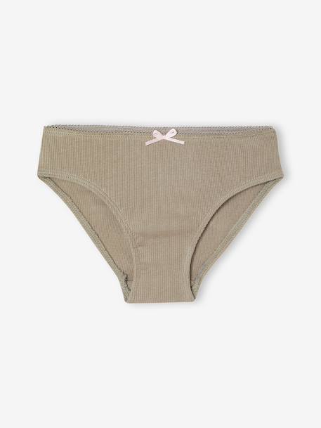 Pack of 5 briefs for girls beige 