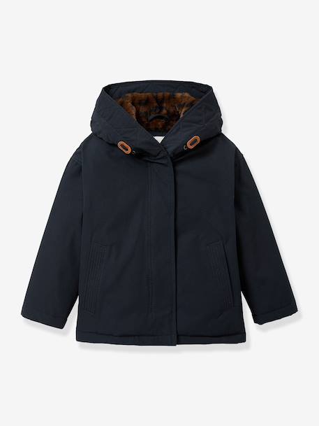 Leopard parka by CYRILLUS navy blue 