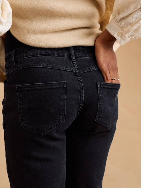 Maternity mom jeans black denim+stone 
