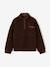 Sherpa sweatshirt with zipped high neck for girls chocolate 