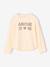 Long-sleeved T-shirt for girls ecru+mauve 