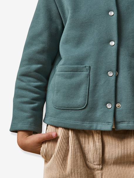 Fleece cardigan by CYRILLUS dark green 